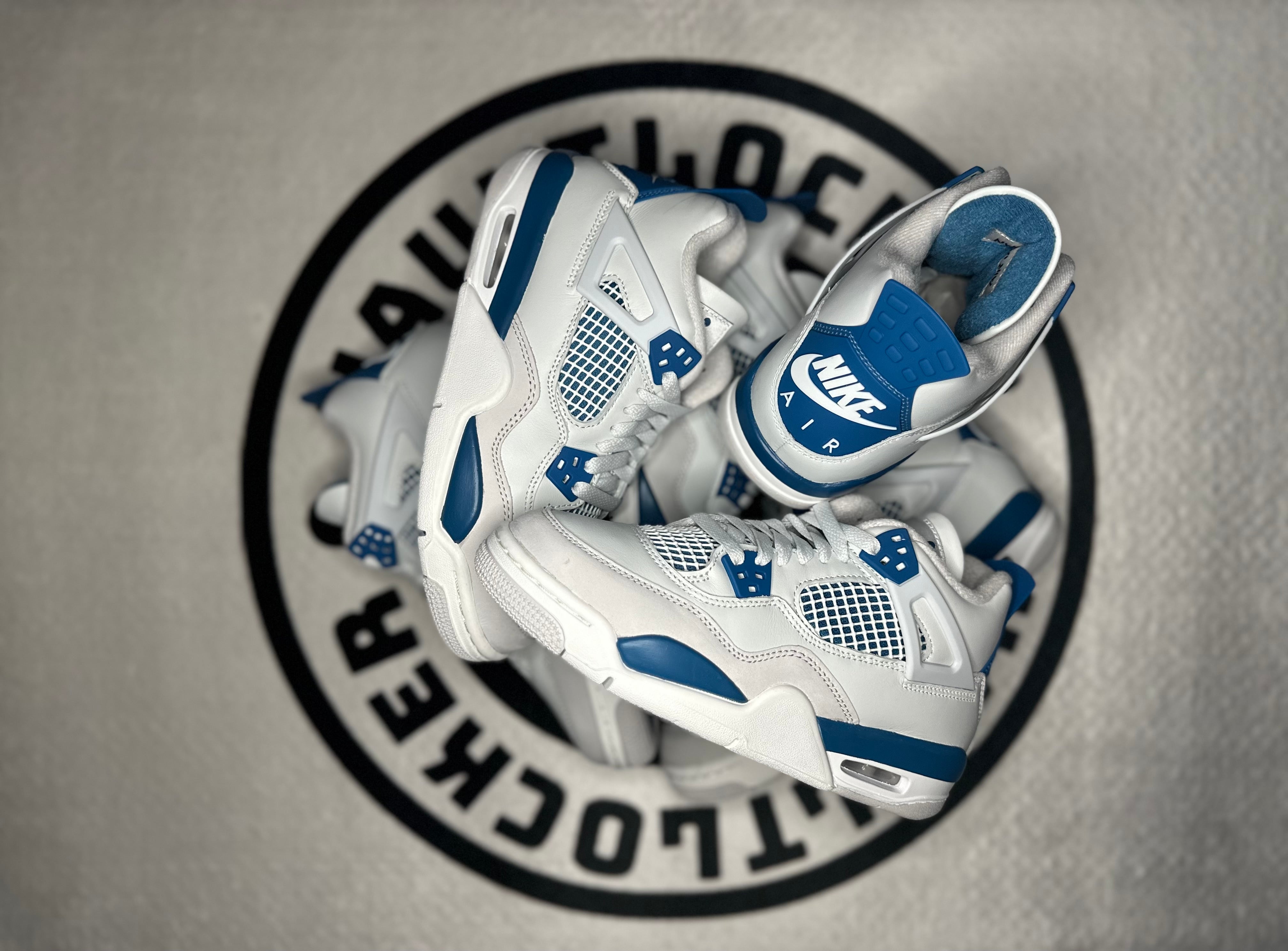 Military blue air jordan 4 best sale